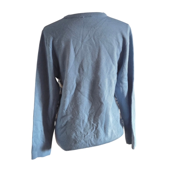 Disney Lilo & Stitch Festive Blue n White Crewneck Sweater Cozy Junior Girls XL - Picture 5 of 13